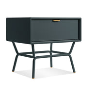 Dang 1 Drawer Nightstand in Navy Green - Angle 3