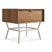 Dang 1 Drawer Nightstand in Walnut / Putty Grey - Angle 3