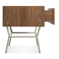 Dang 1 Drawer Nightstand in Walnut / Putty Grey - Angle 7