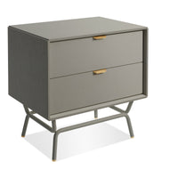 Dang 2 Drawer Nightstand in Risk-Averse Grey - Angle 3