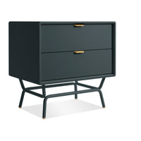 Dang 2 Drawer Nightstand in Navy Green - Angle 2