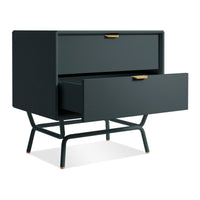 Dang 2 Drawer Nightstand in Navy Green - Angle 4