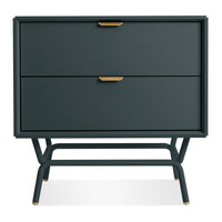 Dang 2 Drawer Nightstand in Navy Green - Angle 1