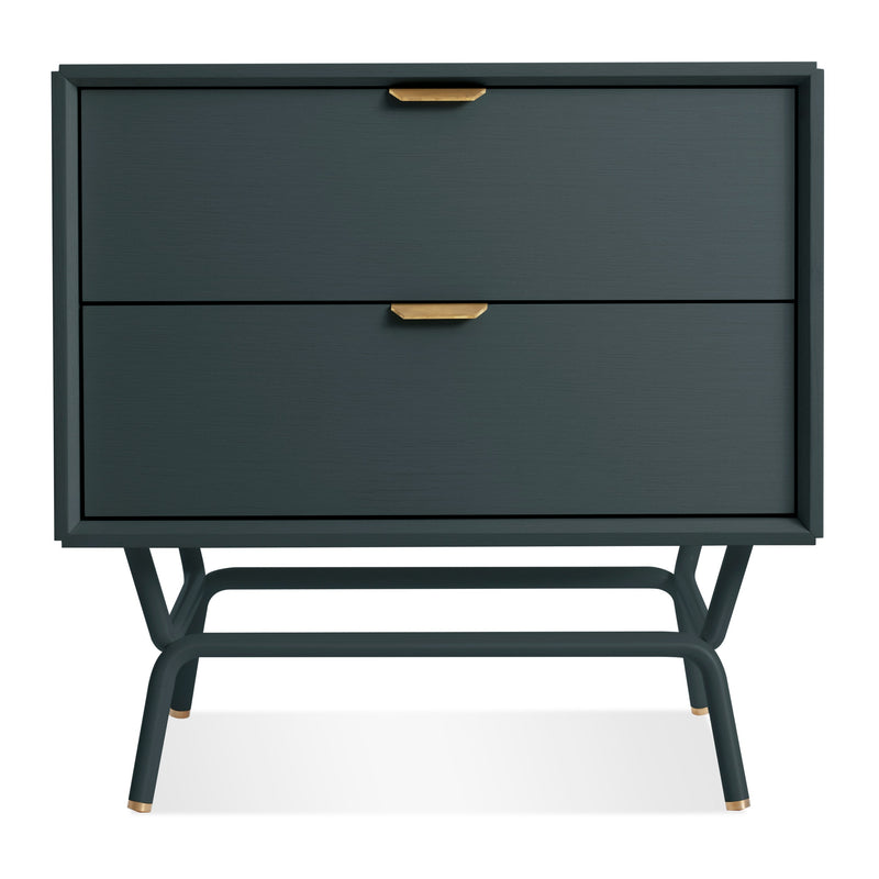Dang 2 Drawer Nightstand in Navy Green - Angle 1