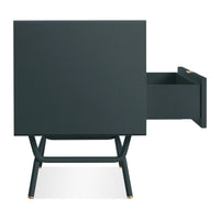 Dang 2 Drawer Nightstand in Navy Green - Angle 6