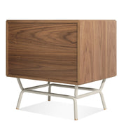 Dang 2 Drawer Nightstand in Walnut / Putty Grey - Angle 7
