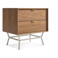 Dang 2 Drawer Nightstand in Walnut / Putty Grey - Angle 2
