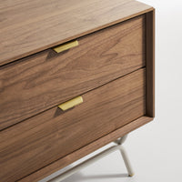 Dang 2 Drawer Nightstand in Walnut / Putty Grey - Angle 9
