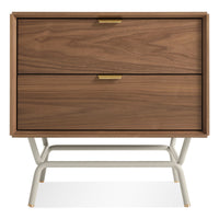 Dang 2 Drawer Nightstand in Walnut / Putty Grey - Angle 1