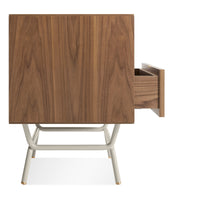 Dang 2 Drawer Nightstand in Walnut / Putty Grey - Angle 6