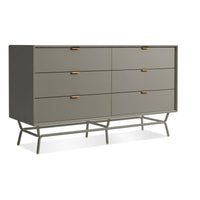 Dang 6 Drawer Dresser in Risk-Averse Grey - Angle 2