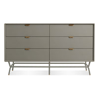Dang 6 Drawer Dresser in Risk-Averse Grey - Angle 1