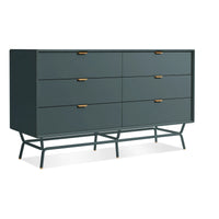 Dang 6 Drawer Dresser in Marine Blue - Angle 2