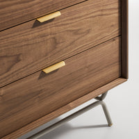 Dang 6 Drawer Dresser in Walnut / Putty Grey - Angle 9