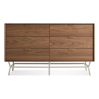 Dang 6 Drawer Dresser in Walnut / Putty Grey - Angle 1