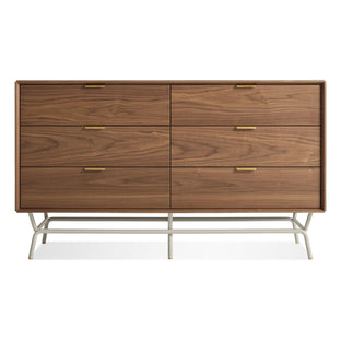 Dang 6 Drawer Dresser in Walnut / Putty Grey - Angle 1