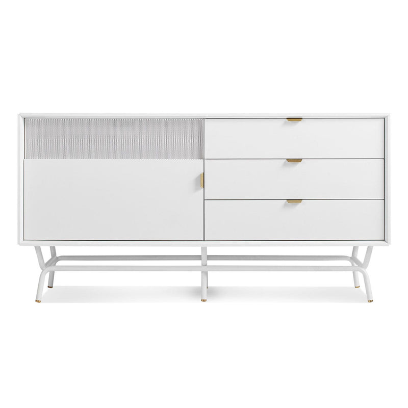 Dang 1 Door / 3 Drawer Console in White - Angle 1