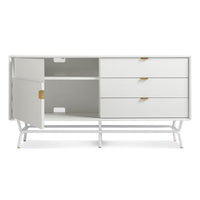 Dang 1 Door / 3 Drawer Console in White - Angle 2