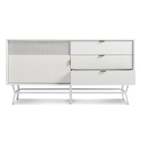 Dang 1 Door / 3 Drawer Console in White - Angle 3