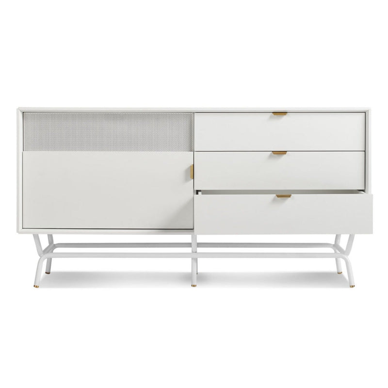 Dang 1 Door / 3 Drawer Console in White - Angle 1