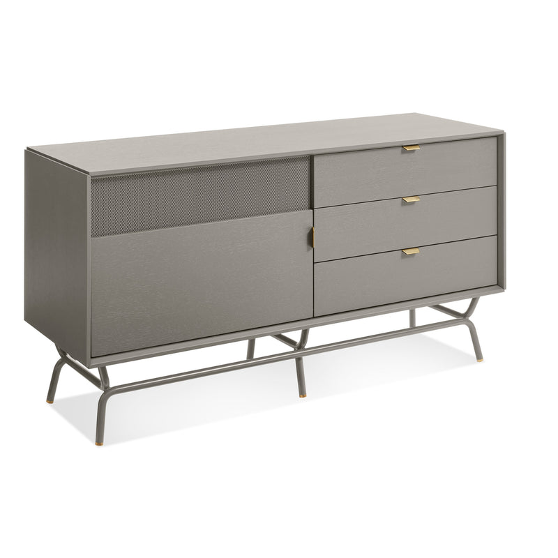 Dang 1 Door / 3 Drawer Console in Risk-Averse Grey