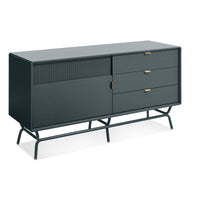 Dang 1 Door / 3 Drawer Console in Navy Green - Angle 5