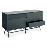 Dang 1 Door / 3 Drawer Console in Navy Green - Angle 7