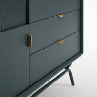 Dang 1 Door / 3 Drawer Console in Navy Green - Angle 12