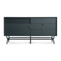 Dang 1 Door / 3 Drawer Console in Navy Green - Angle 1