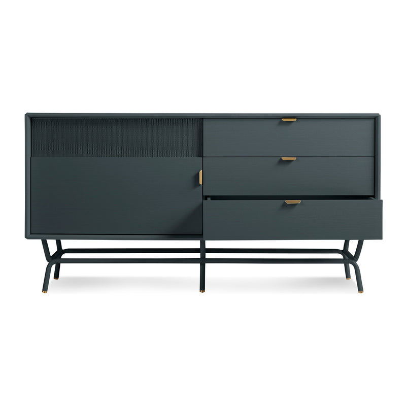 Dang 1 Door / 3 Drawer Console in Navy Green