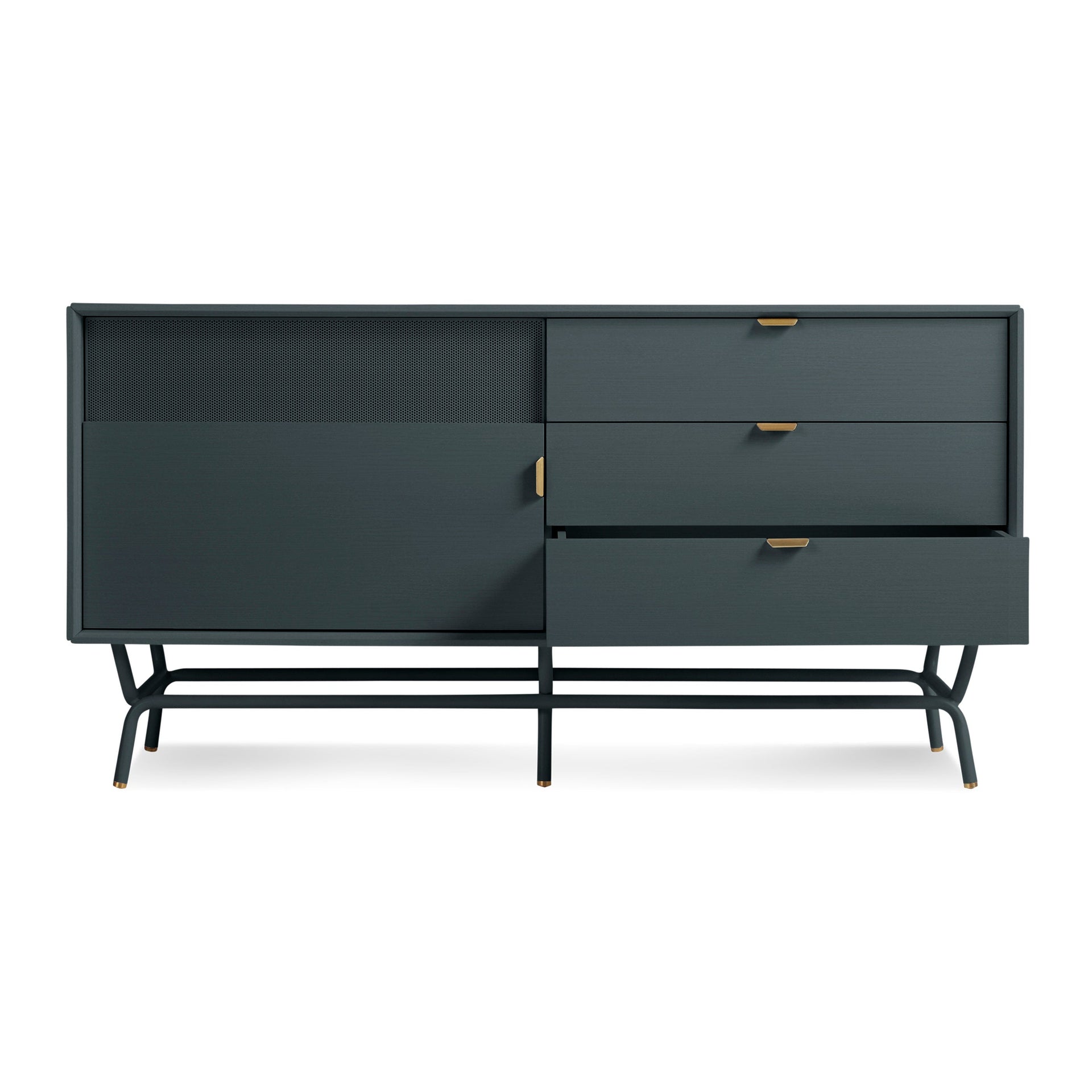 Blu Dot Dang 1 Door / 3 Drawer Console in Marine Blue