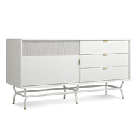 Dang 1 Door / 3 Drawer Console in White - Angle 4