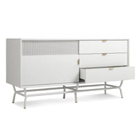 Dang 1 Door / 3 Drawer Console in White - Angle 5