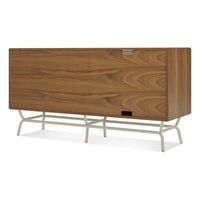 Dang 1 Door / 3 Drawer Console in Walnut / Putty Grey - Angle 7