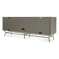 Dang 2 Door / 2 Drawer Console in Risk-Averse Grey - Angle 10