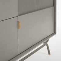 Dang 2 Door / 2 Drawer Console in Risk-Averse Grey - Angle 12