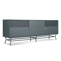 Dang 2 Door / 2 Drawer Console in Marine Blue - Angle 4