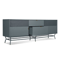 Dang 2 Door / 2 Drawer Console in Marine Blue - Angle 6