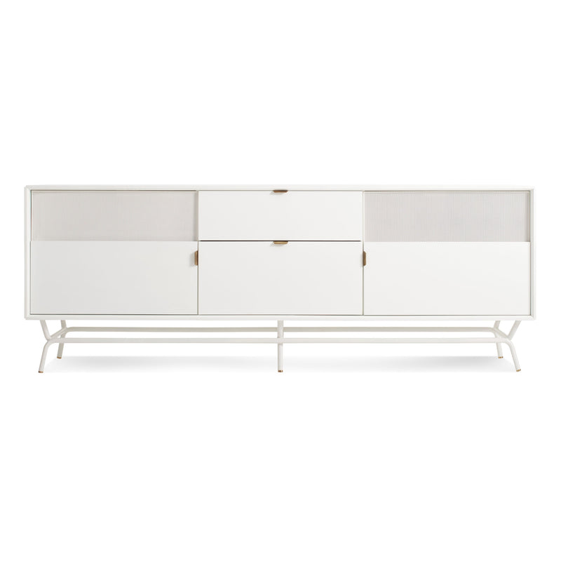 Dang 2 Door / 2 Drawer Console in White - Angle 1