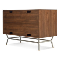 Dang Media Stand in Walnut / Putty Grey - Angle 9
