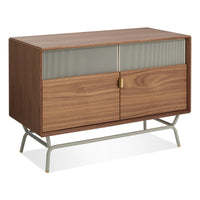Dang Media Stand in Walnut / Putty Grey - Angle 4