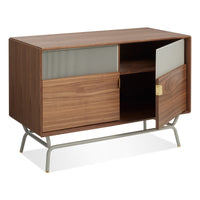 Dang Media Stand in Walnut / Putty Grey - Angle 6