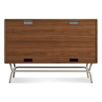 Dang Media Stand in Walnut / Putty Grey - Angle 10