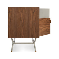 Dang Media Stand in Walnut / Putty Grey - Angle 8