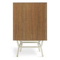 Dang 1 Door / 3 Drawer Console in Walnut / Putty Grey - Angle 6