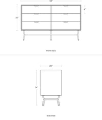 Dang 6 Drawer Dresser in Risk-Averse Grey - Angle 10