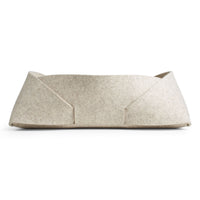 Double Tuck Large Felt Basket in Heathered Off White - Angle 1