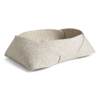 Double Tuck Large Felt Basket in Heathered Off White - Angle 4