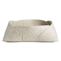 Double Tuck Large Felt Basket in Heathered Off White - Angle 2