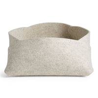 Double Tuck Large Felt Basket in Heathered Off White - Angle 6
